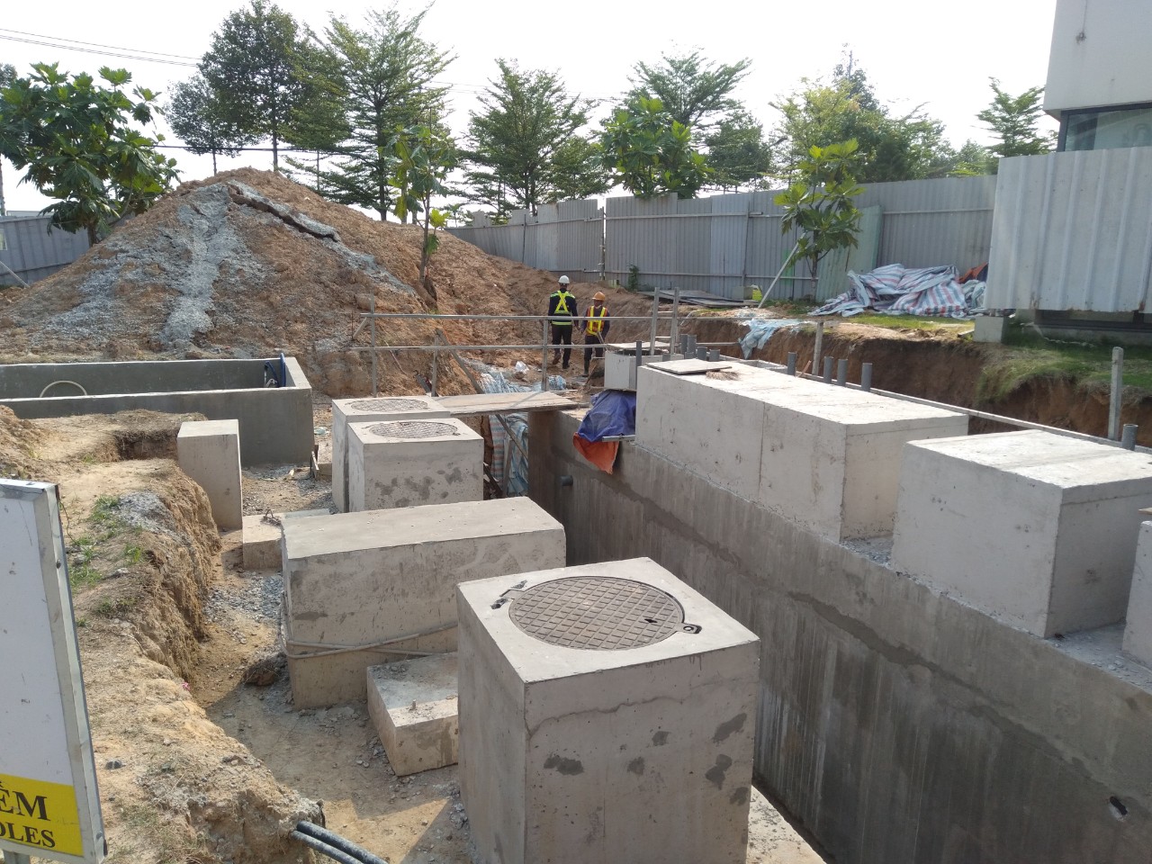 Construction of underground water tanks for customers in Long Thanh Industrial Park